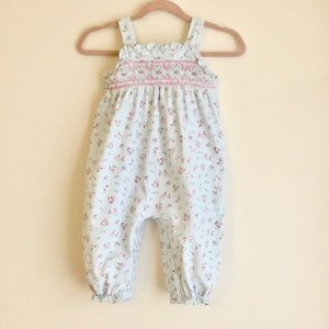 Baby Girl Floral Smocked Jumpsuit 9M